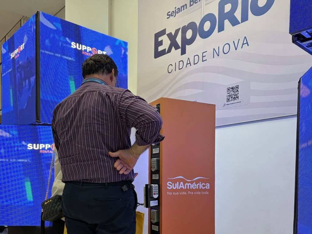 Locker Senha SulAmérica instalado no ExpoRio Cidade Nova durante o Congresso