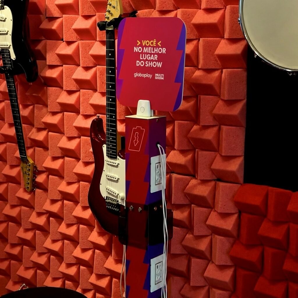 Totem Carregador no Rock in Rio 2026 no espaço Globoplay e Multishow